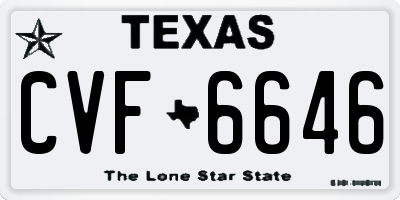 TX license plate CVF6646