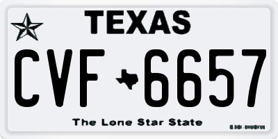 TX license plate CVF6657