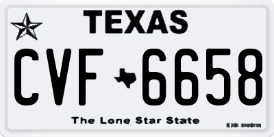 TX license plate CVF6658