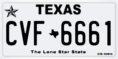 TX license plate CVF6661