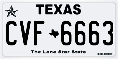 TX license plate CVF6663