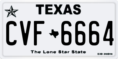 TX license plate CVF6664