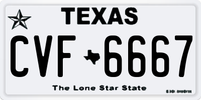 TX license plate CVF6667