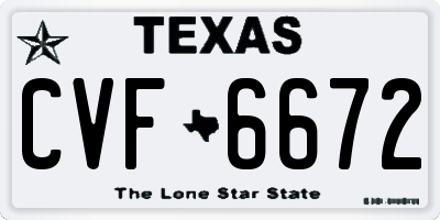 TX license plate CVF6672