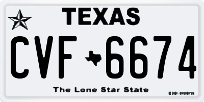 TX license plate CVF6674