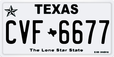 TX license plate CVF6677