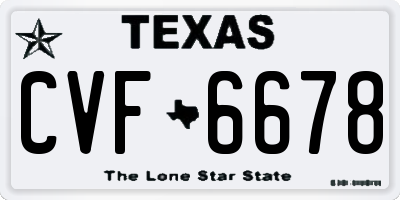TX license plate CVF6678