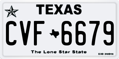 TX license plate CVF6679