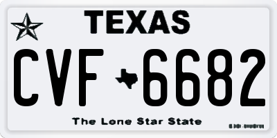 TX license plate CVF6682