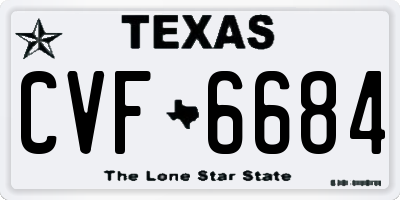 TX license plate CVF6684