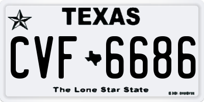 TX license plate CVF6686