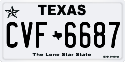 TX license plate CVF6687