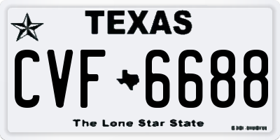 TX license plate CVF6688
