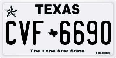 TX license plate CVF6690