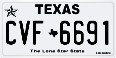 TX license plate CVF6691