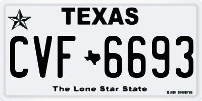 TX license plate CVF6693