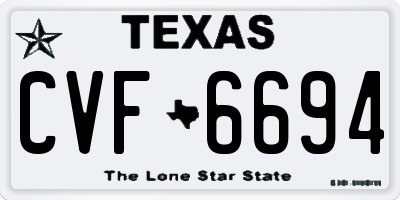 TX license plate CVF6694
