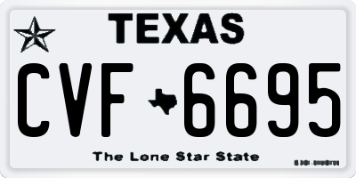 TX license plate CVF6695