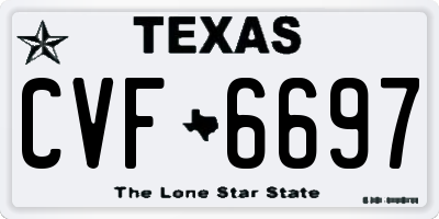 TX license plate CVF6697