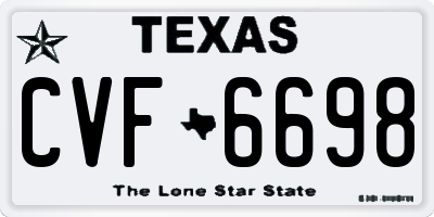 TX license plate CVF6698