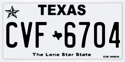 TX license plate CVF6704