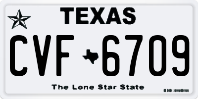 TX license plate CVF6709