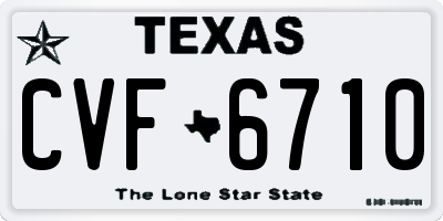 TX license plate CVF6710
