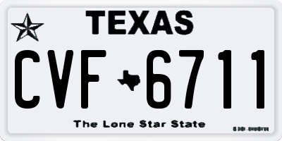 TX license plate CVF6711