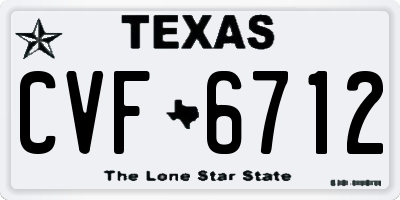 TX license plate CVF6712