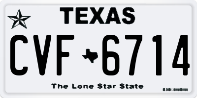 TX license plate CVF6714