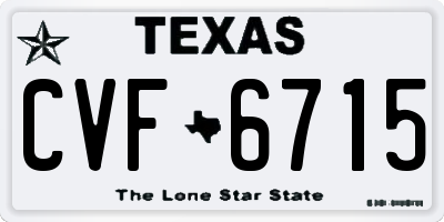 TX license plate CVF6715