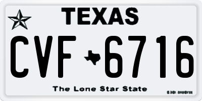 TX license plate CVF6716
