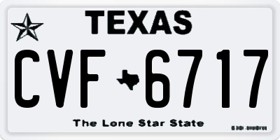 TX license plate CVF6717