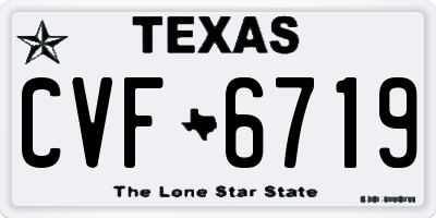 TX license plate CVF6719