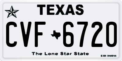 TX license plate CVF6720