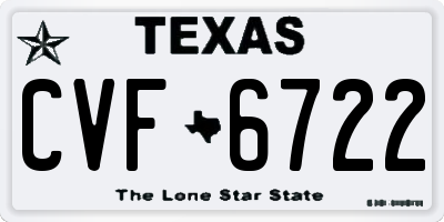 TX license plate CVF6722