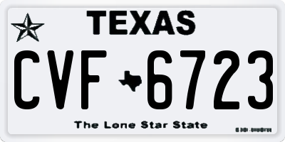 TX license plate CVF6723