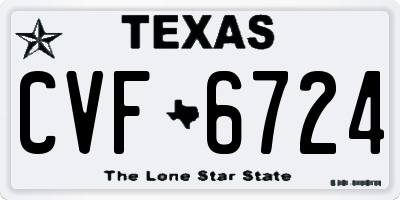 TX license plate CVF6724