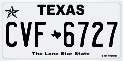 TX license plate CVF6727