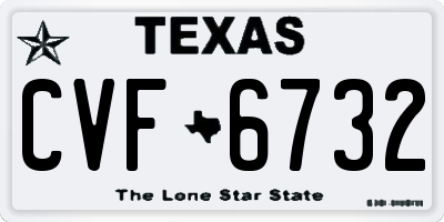 TX license plate CVF6732