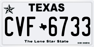 TX license plate CVF6733