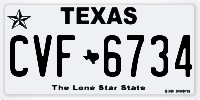 TX license plate CVF6734