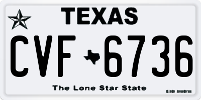 TX license plate CVF6736