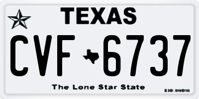 TX license plate CVF6737