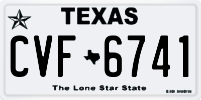 TX license plate CVF6741