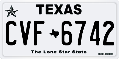 TX license plate CVF6742