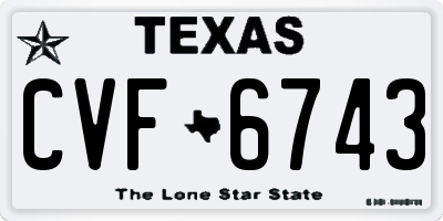 TX license plate CVF6743