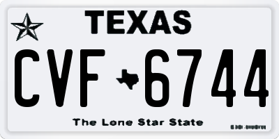 TX license plate CVF6744