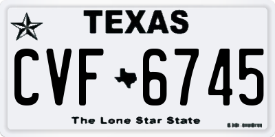 TX license plate CVF6745
