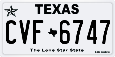 TX license plate CVF6747